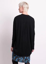 Foil Open Front Midi Cardigan in Black TP14409
