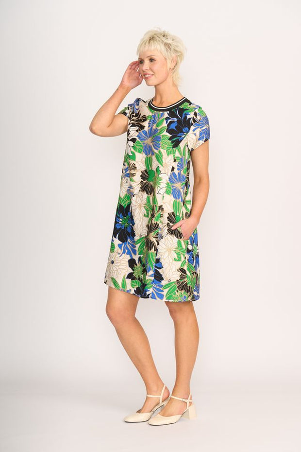 Foil Floral Delight A Line Dress TP14599