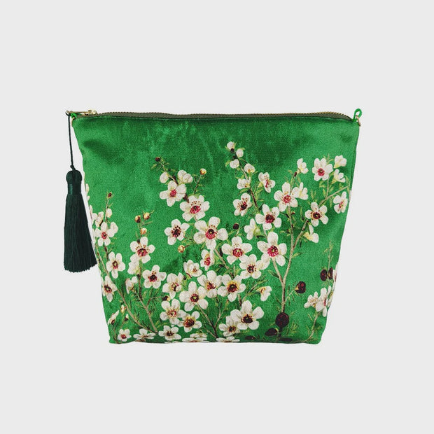 100% NZ Vintage Manuka Velvet Cosmetic Bag 016