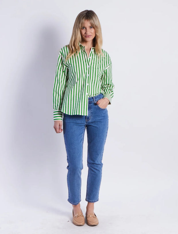 Leoni Ralph Shirt in Green Stripe