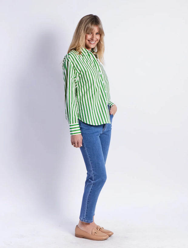 Leoni Ralph Shirt in Green Stripe