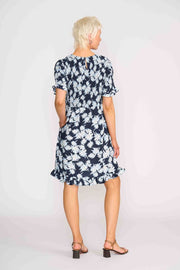 Foil Shirred Body and Sleeve Dress TP14536