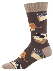 Socksmith Mens / Large Unisex Cat in a Box Socks 2256