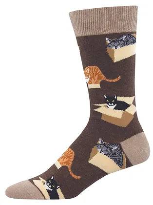 Socksmith Mens / Large Unisex Cat in a Box Socks 2256