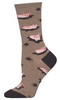 Socksmith Women's Crew Socks Pig Out - Brown Heather 2805