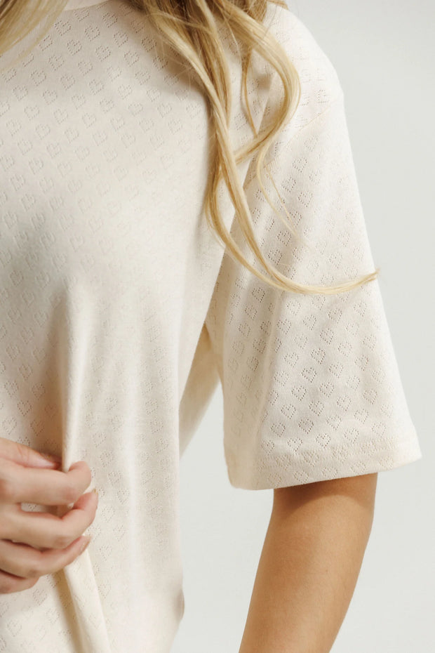 The Goodnight Society Boxy Tee in Vanilla Lounge 137 02