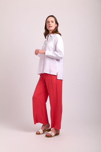 Preen Linen Shirt with Panel Lines White TP14001