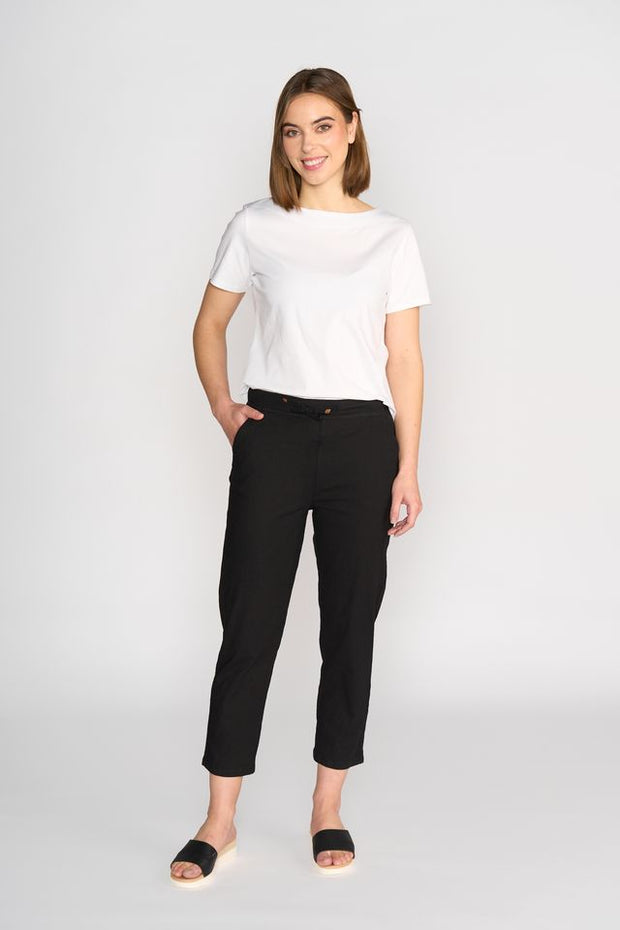 Vassalli 5791A 7/8 Length Slim Leg Elastic Waist Pants