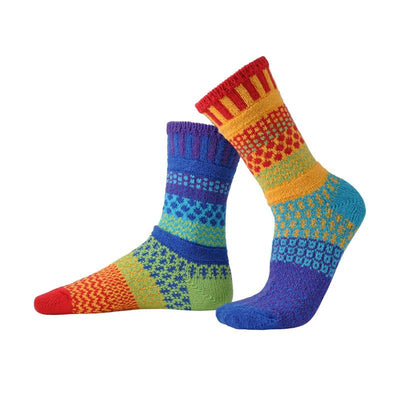 Solmate Socks - Rainbow - Large Adult Crew Socks