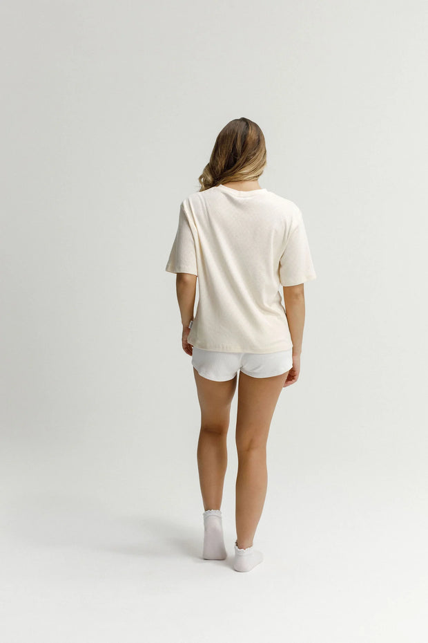 The Goodnight Society Boxy Tee in Vanilla Lounge 137 02