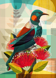 Image Vault NZ Tui In Pohutukawa - Notecard Ellen Giggenbach 698