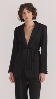 Staple the Label Emory Tie Waist Blazer in Black 2502483