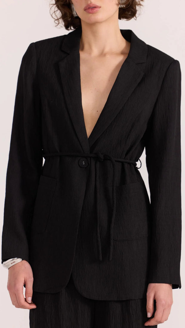 Staple the Label Emory Tie Waist Blazer in Black 2502483