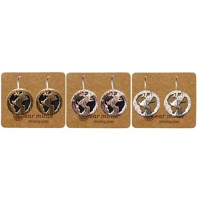 Ear Mints Two Tone Globe on Hook Earrings 1015