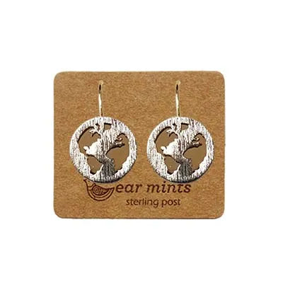 Ear Mints Two Tone Globe on Hook Earrings 1015