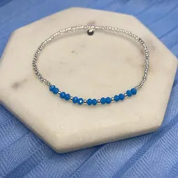 Selina Sterling Bead and Small Ball Stretch Bracelet Silver2503