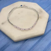 Selina Sterling Bead and Small Ball Stretch Bracelet Silver2503