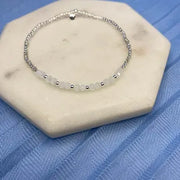 Selina Sterling Bead and Small Ball Stretch Bracelet Silver2503