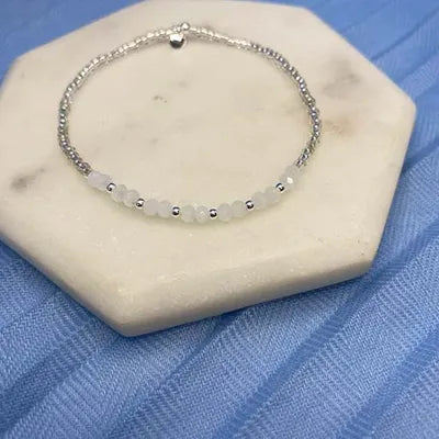 Selina Sterling Bead and Small Ball Stretch Bracelet Silver2503