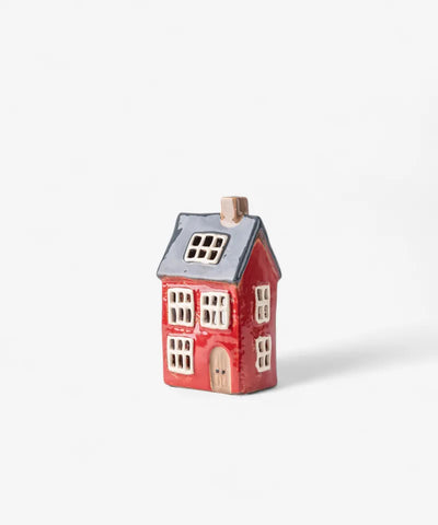 Alsace Tea Light House Navy Roof  YA0055