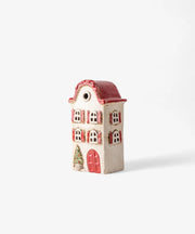 Alsace Tea Light Villa Christmas Stone with Red Shutters YA0063 PICK UP FROM STORE ONLY