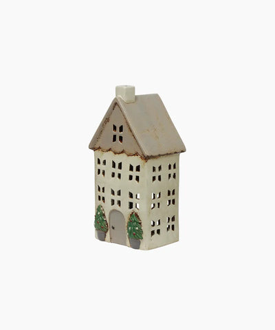 Alsace Christmas Tea Light House Stone with Pots Medium YA0083 PICK UP FROM STORE ONLY