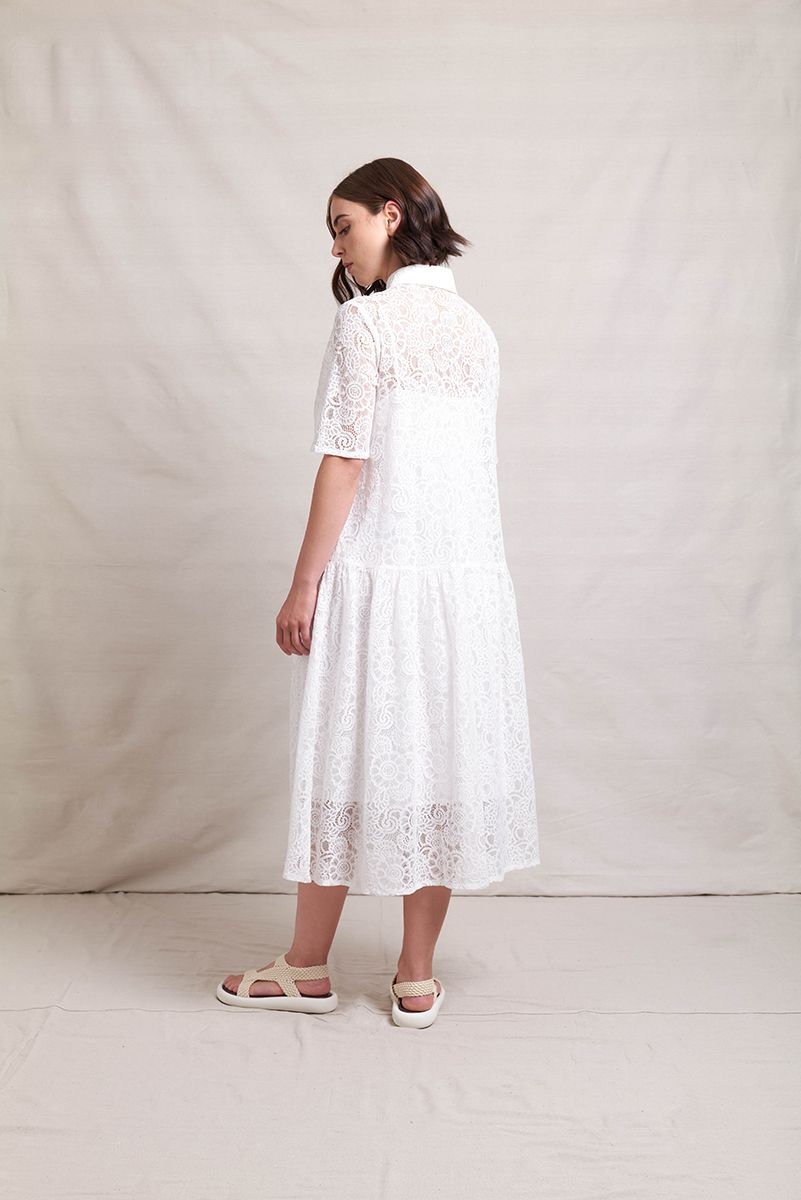 Neris Twin Peaks Lace Dress in White 2685 – Florence Boutique NZ