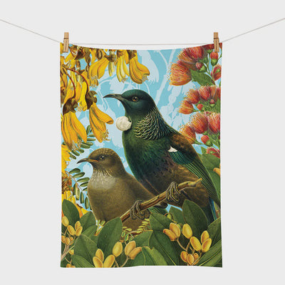 100% NZ Botanical Tui Tea Towel 020