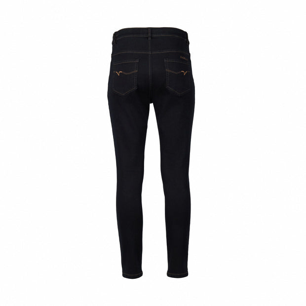 Vassalli 5009 Black Denim - Skinny Leg Ankle Grazer Jean with Side Waistband Elastic