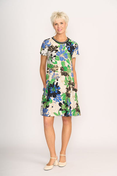 Foil Floral Delight A Line Dress TP14599