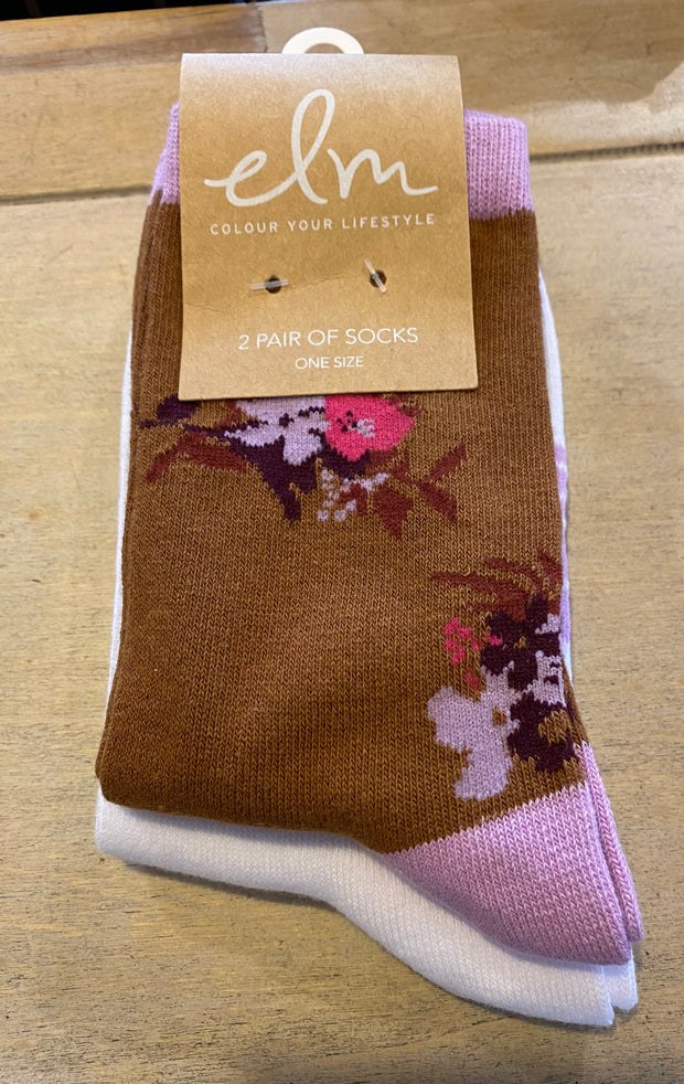 Elm Posy Floral Ankle Socks 2 Pack 81A1262