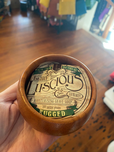 Luscious Shaving Soap with Wooden Bowl