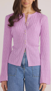 Mink Pink Johnna Button Knit Top Cardi Lilac 2502809 COMING SOON