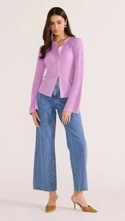 Mink Pink Johnna Button Knit Top Cardi Lilac 2502809 COMING SOON
