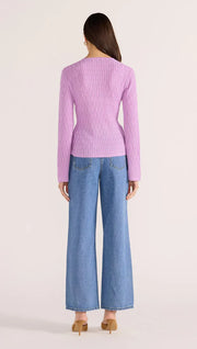 Mink Pink Johnna Button Knit Top Cardi Lilac 2502809 COMING SOON