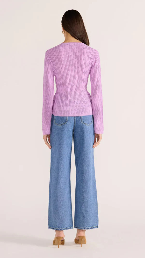 Mink Pink Johnna Button Knit Top Cardi Lilac 2502809 COMING SOON