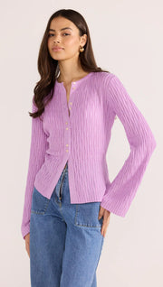 Mink Pink Johnna Button Knit Top Cardi Lilac 2502809 COMING SOON