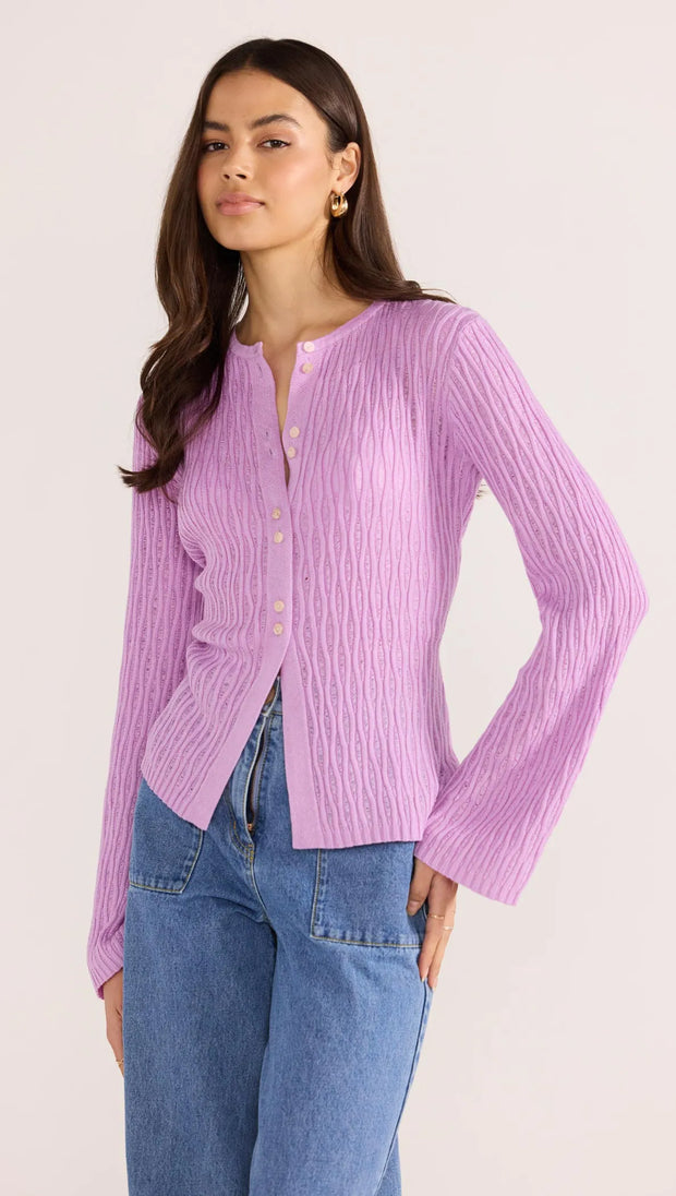 Mink Pink Johnna Button Knit Top Cardi Lilac 2502809 COMING SOON