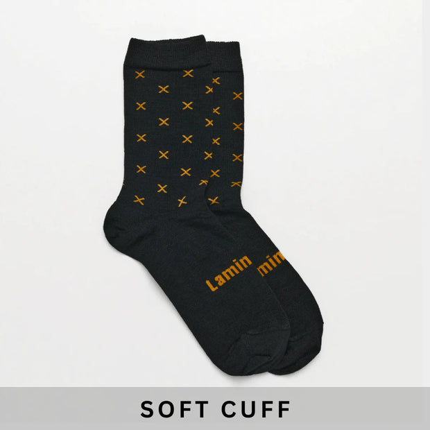 Lamington Merino Soft Cuff Crew Socks Man and Woman Orion