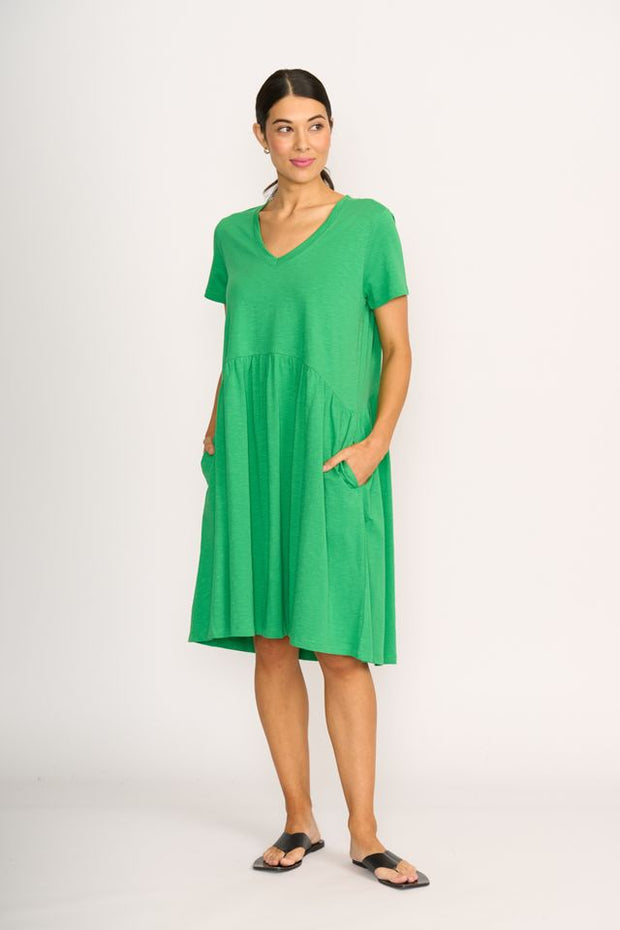 Foil Frill Seeker Dress in Kelly Green FO7908