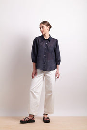 Neris Pin Tuck Shirt in Ink 2784