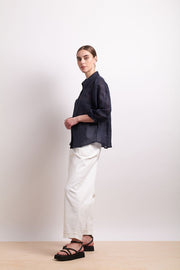 Neris Pin Tuck Shirt in Ink 2784