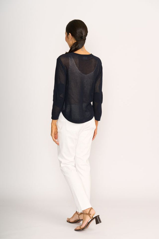 Foil Make My Daisy Sweater True Navy TP14608