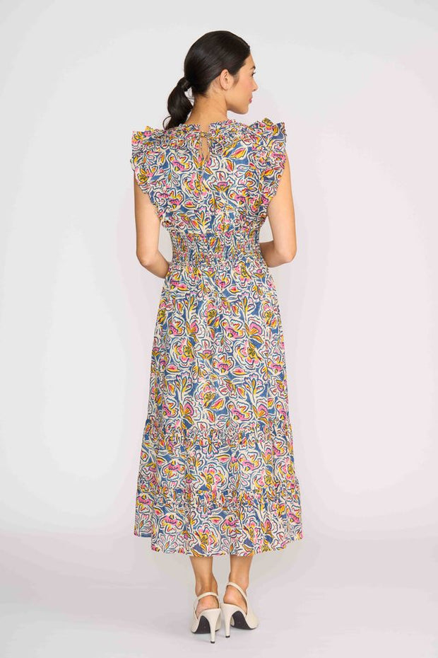 Foil Best Odds Dress in Denim Floral TP14671