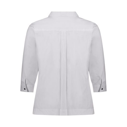 Vassalli 4428 White Elbow Length Sleeve Shirt With Fancy Buttons