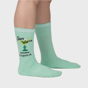 Sock it to Me Save Water Drink Tequila - Athletic Ribbed Men's Crew Socks 0044