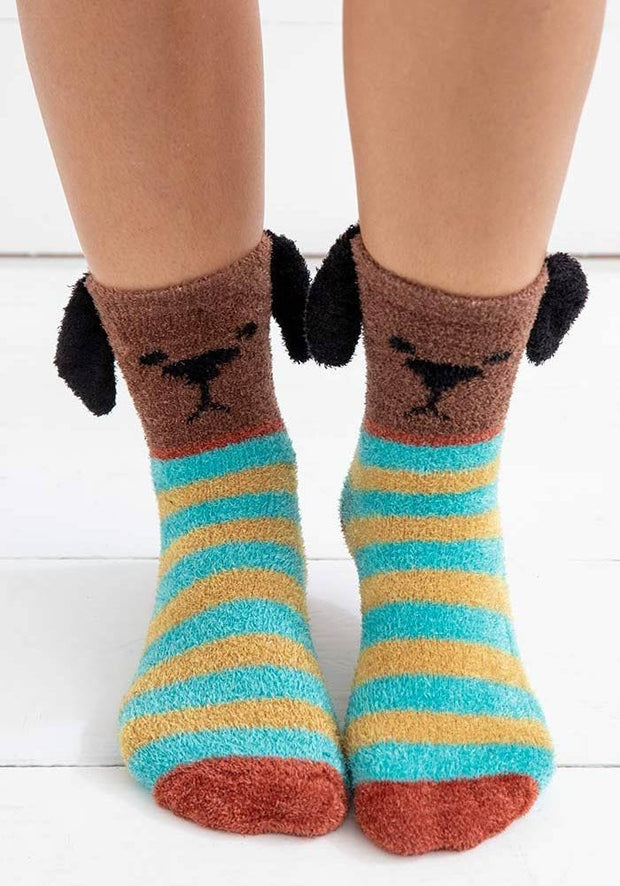 Natural Life Cozy Socks Brown Dog 089