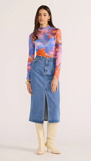 Mink Pink Sommer Mesh Skivvy Top Blue 2502003 COMING SOON