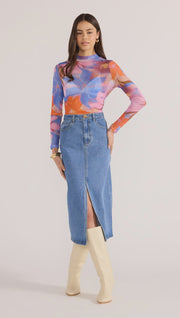 Mink Pink Sommer Mesh Skivvy Top Blue 2502003 COMING SOON
