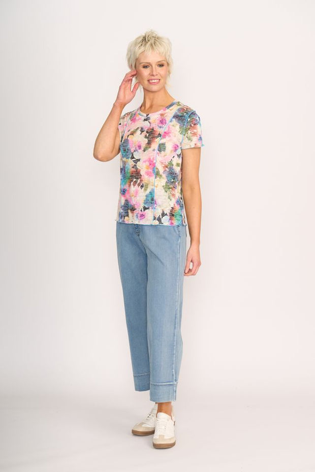 Memo Smudge Floral Summer Essential Tee TP13607